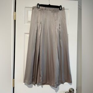 Club Monaco Silver Silk Midi Skirt | Size 6 | NWT